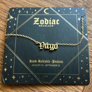 Francesca's Collections Gold‎ Scripted Dainty Virgo Necklace